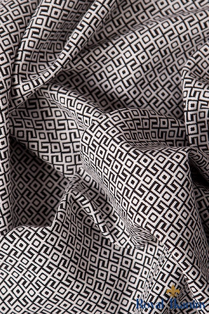 Geometryczna tkanina czarno biała w geometryczny wzór wiskoza